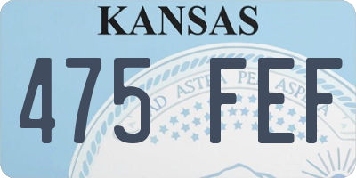 KS license plate 475FEF