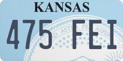 KS license plate 475FEI