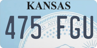 KS license plate 475FGU