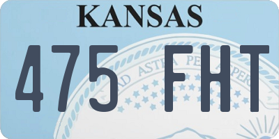 KS license plate 475FHT