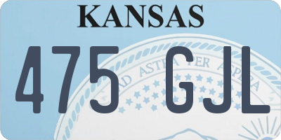KS license plate 475GJL