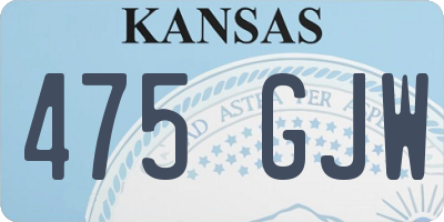 KS license plate 475GJW
