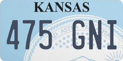 KS license plate 475GNI