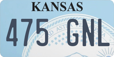 KS license plate 475GNL