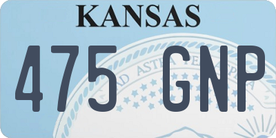 KS license plate 475GNP