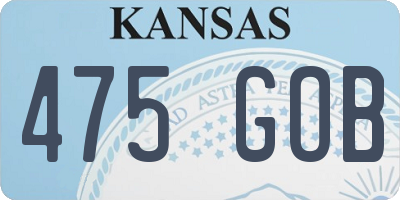 KS license plate 475GOB