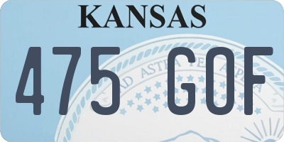 KS license plate 475GOF