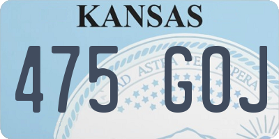 KS license plate 475GOJ