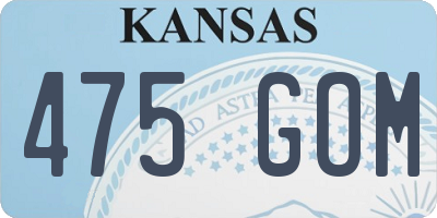 KS license plate 475GOM