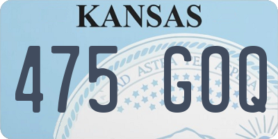 KS license plate 475GOQ
