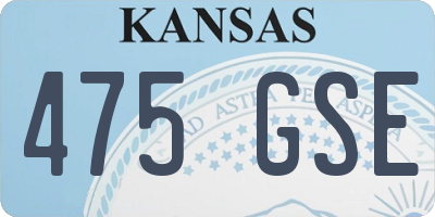 KS license plate 475GSE