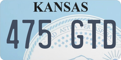 KS license plate 475GTD