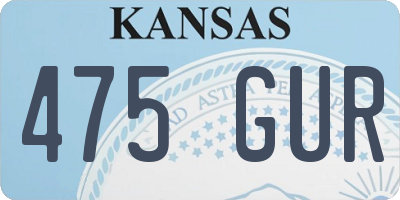 KS license plate 475GUR