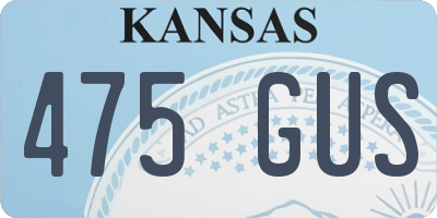 KS license plate 475GUS