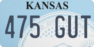 KS license plate 475GUT
