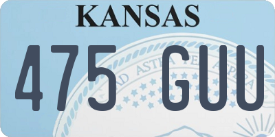 KS license plate 475GUU