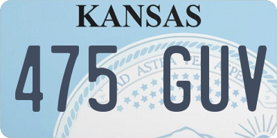 KS license plate 475GUV