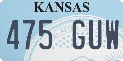 KS license plate 475GUW