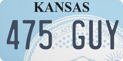 KS license plate 475GUY