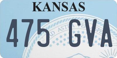 KS license plate 475GVA