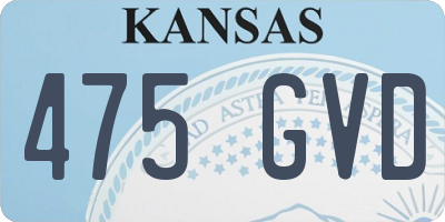 KS license plate 475GVD