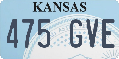 KS license plate 475GVE