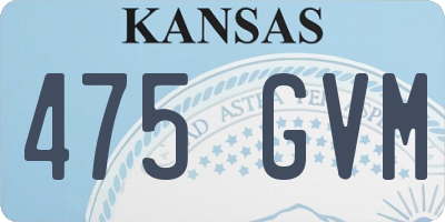 KS license plate 475GVM