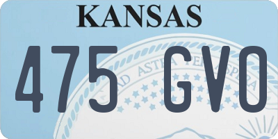 KS license plate 475GVO