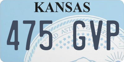 KS license plate 475GVP