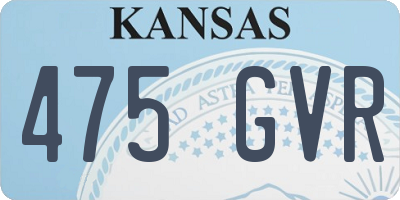 KS license plate 475GVR