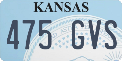 KS license plate 475GVS