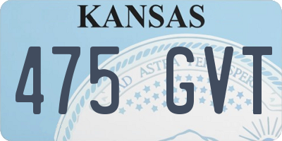 KS license plate 475GVT