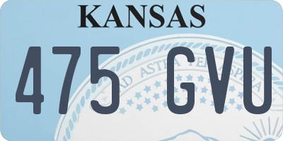 KS license plate 475GVU