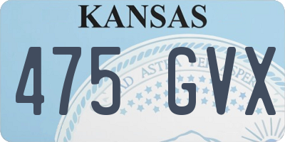 KS license plate 475GVX