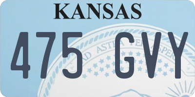 KS license plate 475GVY