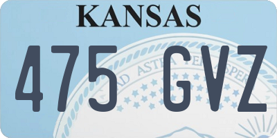 KS license plate 475GVZ