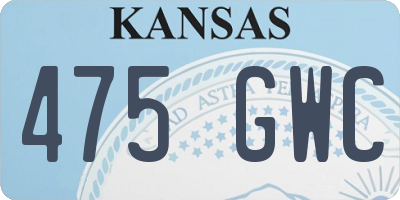 KS license plate 475GWC