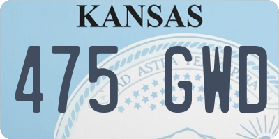 KS license plate 475GWD