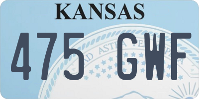KS license plate 475GWF