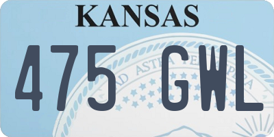 KS license plate 475GWL