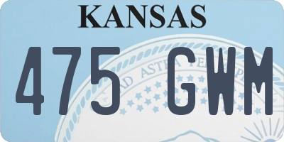 KS license plate 475GWM