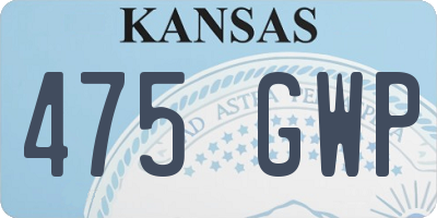 KS license plate 475GWP