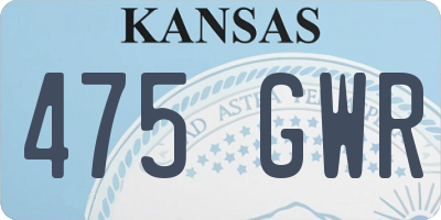 KS license plate 475GWR