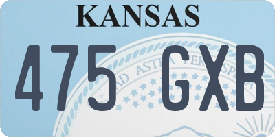 KS license plate 475GXB