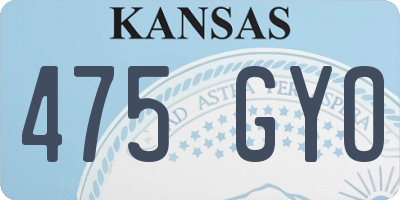 KS license plate 475GYO