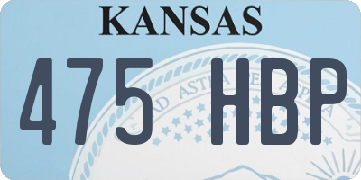 KS license plate 475HBP