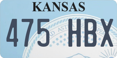 KS license plate 475HBX