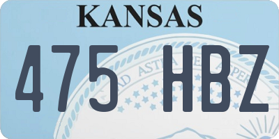 KS license plate 475HBZ