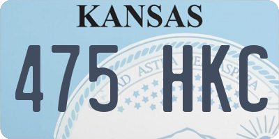 KS license plate 475HKC