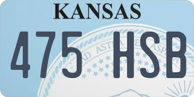 KS license plate 475HSB